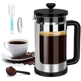 RAINBEAN Cafetiere 4 Cup French Press, Coffee Press for Ground Coffee, Caffettiera Coffee Brewer with Stainless Steel Filter, Perfect for Coffee Lover home Gifts, 21 oz/600 ML Pots Kitchenware Tea Multicolor term ode cafe maker - volume: 12OZ