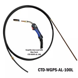 CTD Graphite Mig Welder Liner For Prospot Aluminum Mig Welder - 10' Long Blue Handle