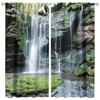 GoDazzling Forest Waterfall Blackout Windows Curtains, Rocky Waterfall to Pond