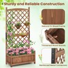 Giantex Raised Garden Bed with Trellis, 60” Wooden Planter Container