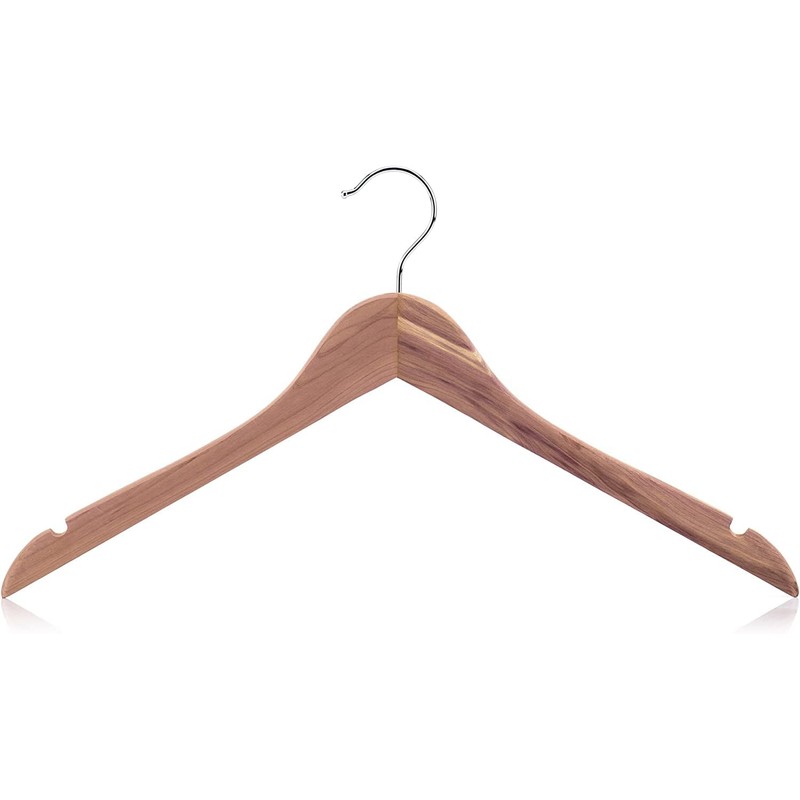HANGERWORLD 10 Natural Cedar 44cm Wooden Top Jacket Coat Clothes