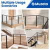 Muzata Black Corner Cable Railing Post 36 Inch 36"x2"x2" T-drilled
