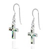 Aeravida Mini Cross Inlaid Abalone Shell .925 Sterling Silver Dangle
