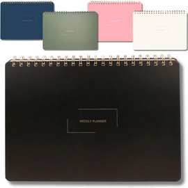 Merely Home | Durable & Sleek | Undated Daily Planner and Weekly Planner | 8.25" x 11.75" | To Do List Notebook for Work | Simple Design | Multiple Layouts | Planner and Notebook in One | Black - Weekly Planner - Landscape