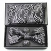 Jemygins Paisley Bow Tie, Men’s Pocket Handkerchief and Cufflinks Set