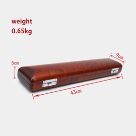 WUQIMUSC 17 Hole Flute Case B foot Hard flute case Sturdy Wooden Case Solid wood Nice Protection (B foot-red)