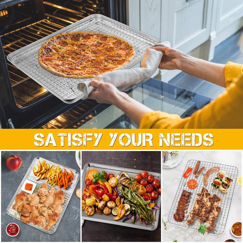 16 Inch Baking Sheet and Rack Set, P&P CHEF Stainless