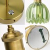 irotine 2 Pack Battery Powered Wall Sconce with Green Tulip