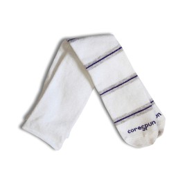 Core-Spun Patterned Child AFO Socks by SmartKnit®-Thin Line - White/Grey/Purple - Child Small