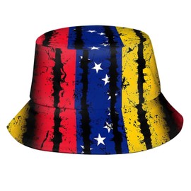 Venezuela Flag Bucket Hat Wide Brim Sun Protection Hat Boonie Hats Fishing Hiking Outdoor Venezuelan Hats for Men Women