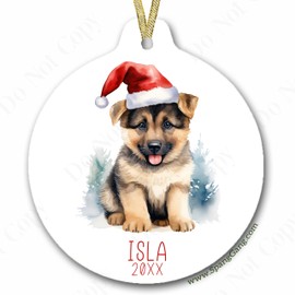 German Shepherd Custom Puppy Ornament | My 1st Christmas | Dalmation Boy Christmas Ornament | Baby Girl Ornament | Baby Ornament | Baby Gift | Grandson Ornament | Golden Retriever Puppy