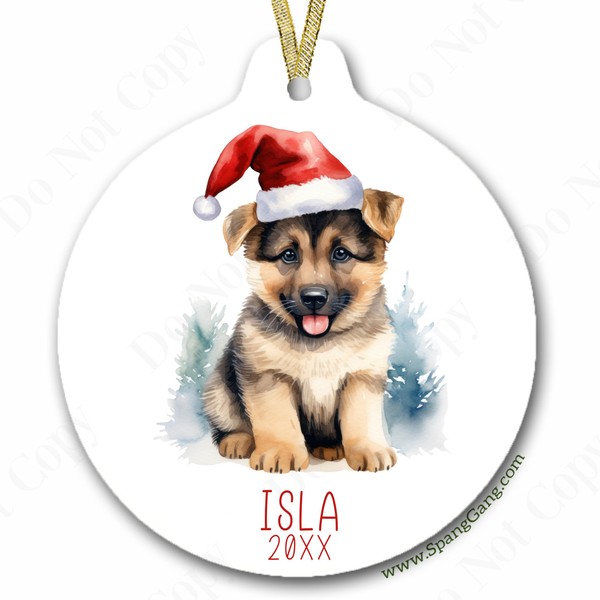German Shepherd Custom Puppy Ornament | My 1st Christmas |