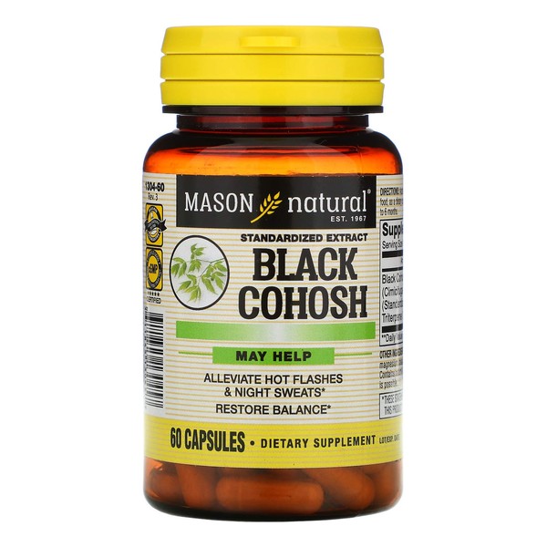 Mason Mason Natural Black Cohosh Hot Flash Relief, 60 Capsules