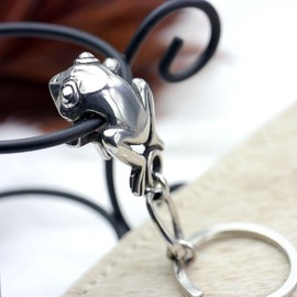 Silver One Hi-Flog Key Chain Frog Keychain Frog Keychain Alloy Metal Men's, Silver