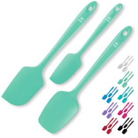 DI ORO Silicone Spatula Set - Rubber Kitchen Spatulas for Baking, Cooking, & Mixing - 600°F Heat-Resistant & BPA Free Silicone Scraper Spatulas for Nonstick Cookware - Dishwasher Safe (3pc, Mint)
