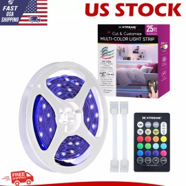 Xtreme Lit 25ft Cut & Customize Indoor LED Light Strip Kit, 225 LEDs, 4 Modes