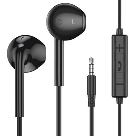 MOSWAG in Ear Wired Headphones, Wired Earbuds with Microphone, 3.5mm Jack in Ear Headphones with Microphone Suitable for Smartphones, Computers, Laptops, IPads, MP3 Players, Etc