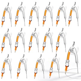 SAYAYA 16 Pieces Math Compass for Geometry Silver Geometry Compass Metal Compass Tool Drawing Compass 6 Inch Math Compass with Pencil for Student School Classroom Office Woodworking Art Drawing