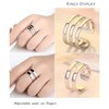 Qimily Open Ring Adjustable Statement Rings Set，2PCS 18K gold plated