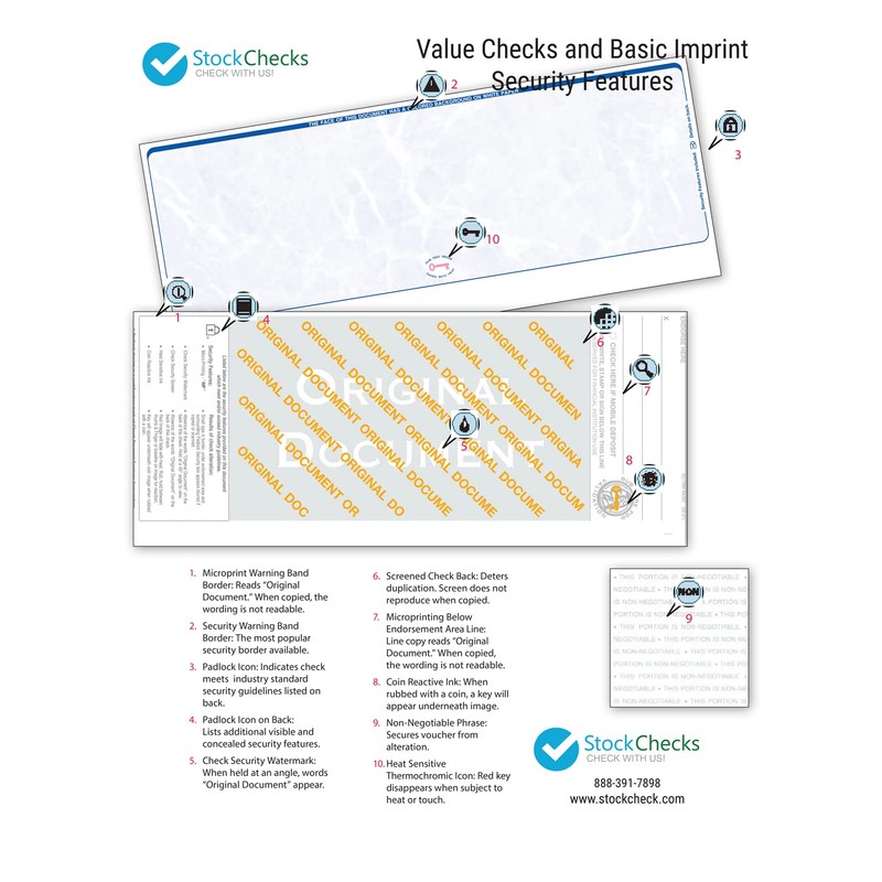 2000 Blank Laser Check Stock - Blue Marble - Top.
