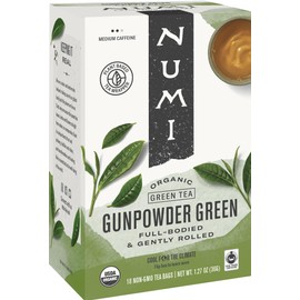 Numi 10109 Organic Tea Pearls, Gunpowder Green, 18 Teabags/Box