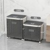 Laundry Hamper with Wheels and Lid, Foldable Clothes Basket for