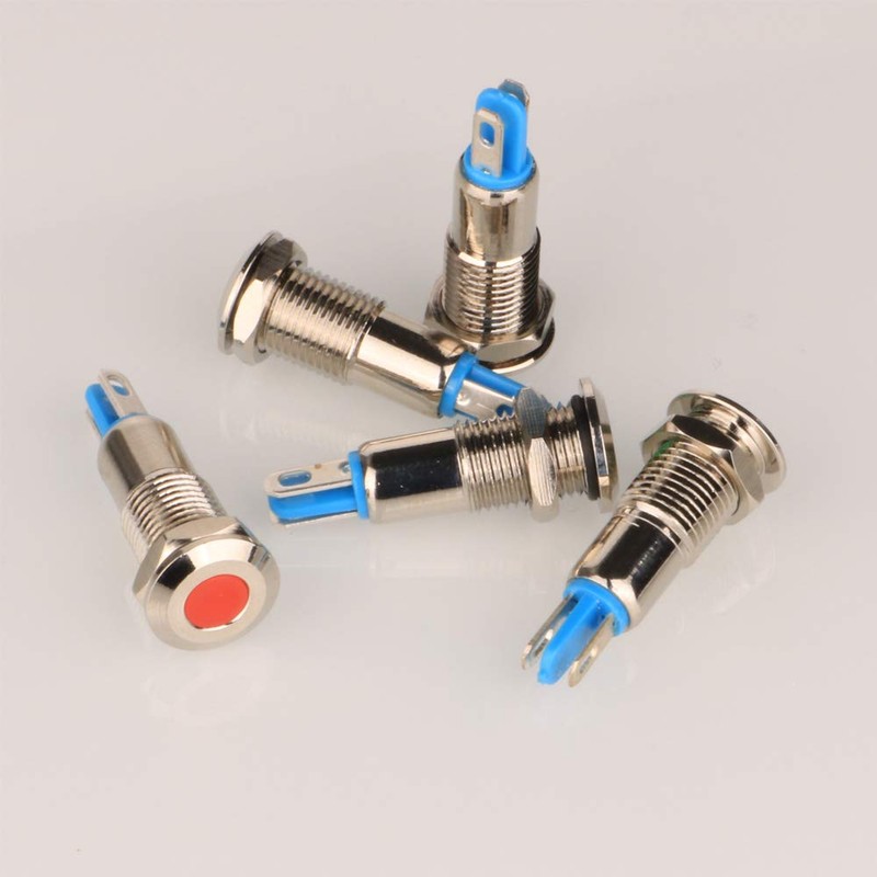 Gebildet 5pcs 8 mm AC/DC 12-24V Stainless Steel Waterproof LED