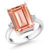 Gem Stone King 6.38 Cttw Peach Nano Morganite and White