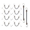 JAKOUE 4 Inch Black Bungee Cords with Hooks, 10 Pack