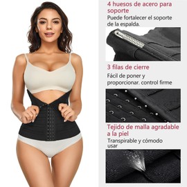 Eleady Fajas para Mujer Moldeadora de Cintura Corset Reductora Faja Lumbar Postparto con Huesos De Acero