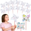 Simgoing 12 Pcs DIY Paper Pinwheels for Kids Bulk Summer