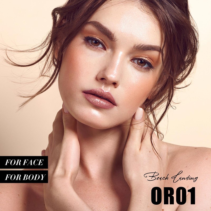 FOCALLURE Shimmer Face Highlighter Makeup Powder, Gel to Powder Glow