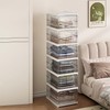 GUDEMAY Drop Front Shoe Storage Box, No Assembly Stackable Shoe