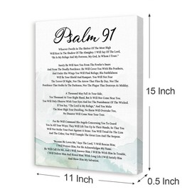 Psalm 91 Wall Art,Christian Canvas Wall Art,Bible Verse Wall Decor,Scripture Religious Wall Decor for Christian Home Office Living Room