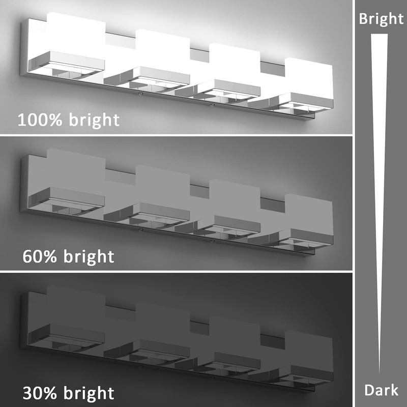 Tipace Dimmable Modern 4 Lights LED Vanity Light for Bathroom