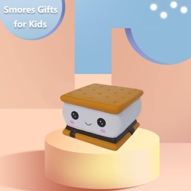 funnysquee Delightful S'More Squishies - Kids Birthday Gift, Adorable Sandwich Cookie Stress-Relief Smore Toy (Smore)