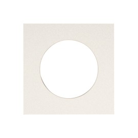CountryArtHouse Oyster Shell White Acid Free 6x6 Circle Picture Frame Mat with White Core Bevel Cut for 3x3 Pictures - Fits 6x6 Frame - Pack of 1 Matboard Show Kit with Acid Free Backing & Clear Bag