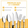 ENLOY 24 Pieces Silverware Set with Steak Knives, Stainless Steel