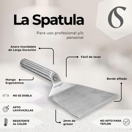 Cusaggia Stainless Steel Grill Spatula, Stainless Steel Spatula, Grill Accessories, Plancha Grill Smash Burger Spatula, Grill Gifts for Men, Grill Accessories, Gadgets for Men, Smash Burger Press