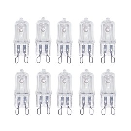 G9 Halogen Bulb 25 Watt 120V, G9 Dimmable Long Lasting Lifespan with High Brightness 230LM 2800K Warm White, T4 JD Type Halogen Light Bulbs G9 Base Bi Pin, for Cabinet Lights (10)