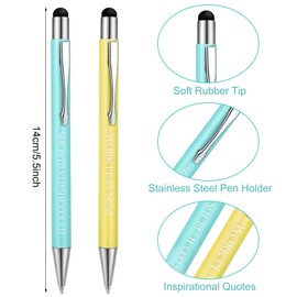 5 Pieces Ballpoint Pen Set Lady Motivational Inspirational Quotes Pen Metal Black Ink Pens Encouraging Presents Ballpoint Pastel Pens for Girl Women Bosses Desk Supplies