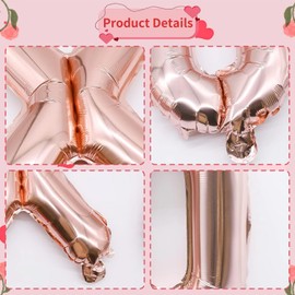 Valentines Day XOXO Balloons Banner Decorations, 16 Inches Galentines Day Mylar Balloons Valentines Day Party Decorations for for Anniversary Wedding Engagement Party Supplies