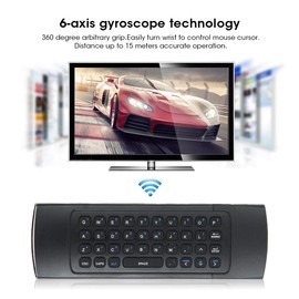 Doppelseitige Air Maus Tastatur, 2,4 G TV Fernbedienung Tastatur Maus Set mit 360 ° Freiraum Bewegungserkennung und erkennung, Kabellose Gaming Tastatur für Android, PC, Projektoren, TV(schwarz)