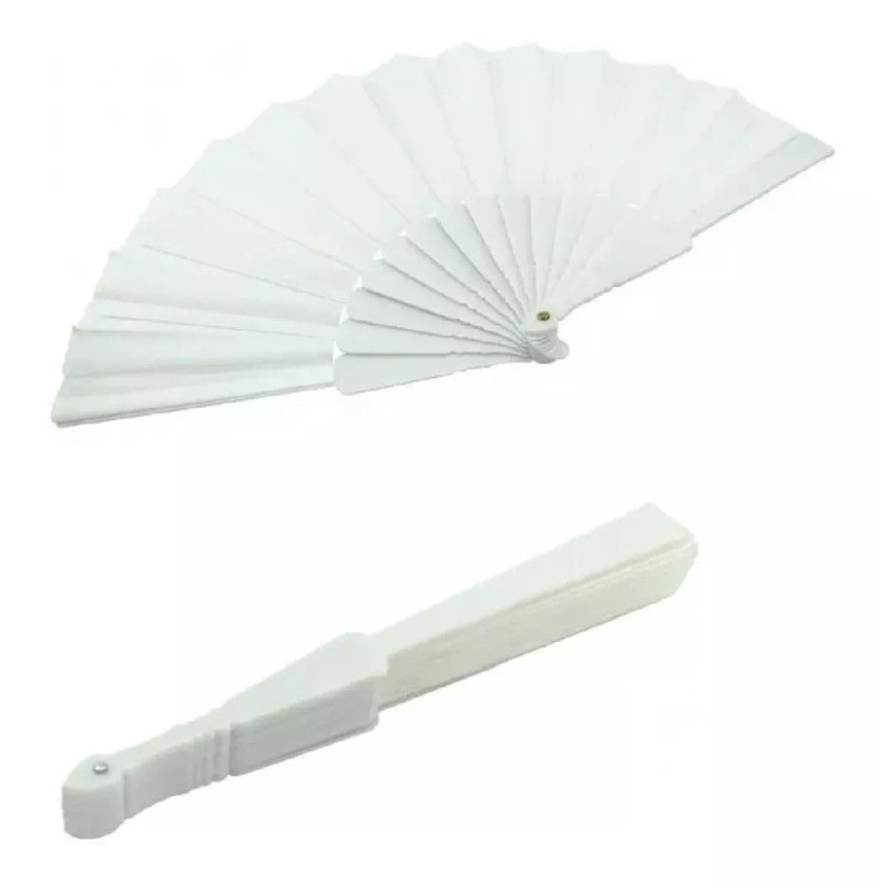 KFMX Abanico Tela Y Plastico Fiestas Boda Bautizo 12 Pzs