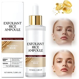 2025 Exfoliante de Arroz Blanco y Negro, Solución Exfoliante de Arroz Blanco y Negro, Limpia en Profundidad, Suave y No Irritante, Apto para Todo Tipo de Pieles (Blanco, 1)