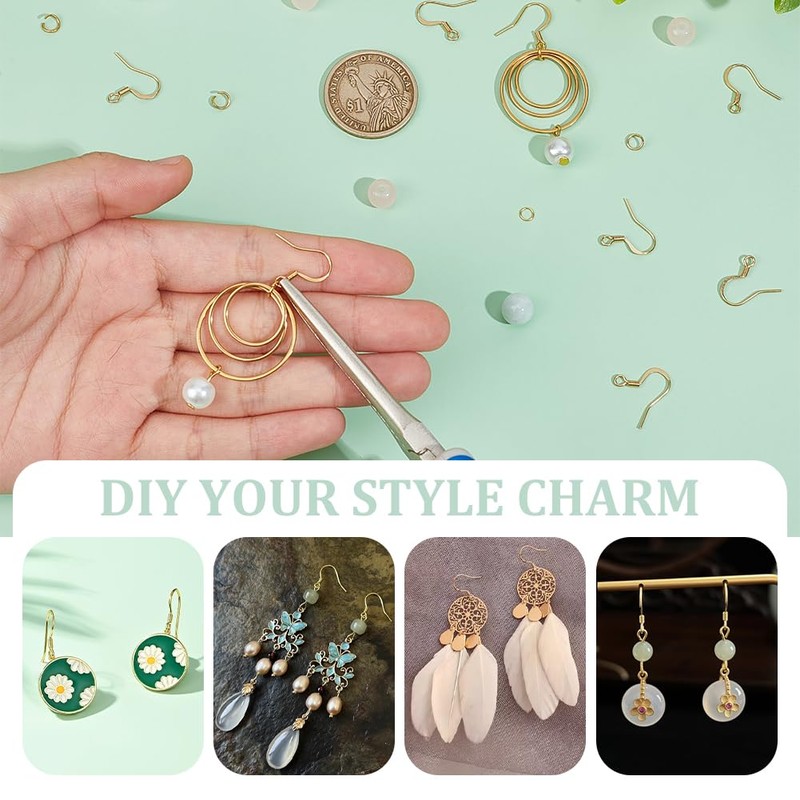 UNICRAFTALE About 100Pcs Real 18K Gold Plated Earring Hooks Stainless