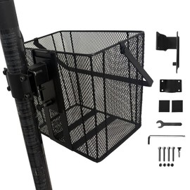 Scooter Basket Bike Front Baskets Heavy Duty Quick Release Removable Iron Mesh Bicycle Basket with Handle Easy Assembly and Portability Size 10.2" L x 6.5" W x 9" H (Small)