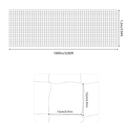 CRYBY Heavy Duty Trellis Netting Roll, 4ft x 3280 ft Rectangle Soft Mesh Support Garden Plants Trellis Netting Bulk Roll, Polyester Vegetable Flower Fruit Support Trellis Netting Roll Scrog Net Roll