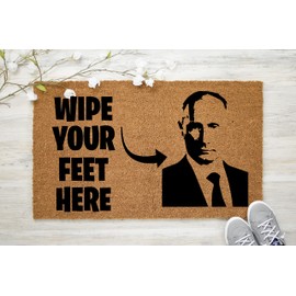 Wipe Your Feet Here Putin Doormat, Welcome Mat, Doormat, Front Porch Decor, Ukraine War,Alphabet Doormat Bathroom Home Decor 16x24 Inch