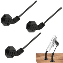LOIUO 45 Degree Handgun Hanger in Barrel Pistol Storage Concealed Gun Holder Rack for Indoor Storage Display,Multi Surfaces Mounted 0.2" Dia (3 Pack)